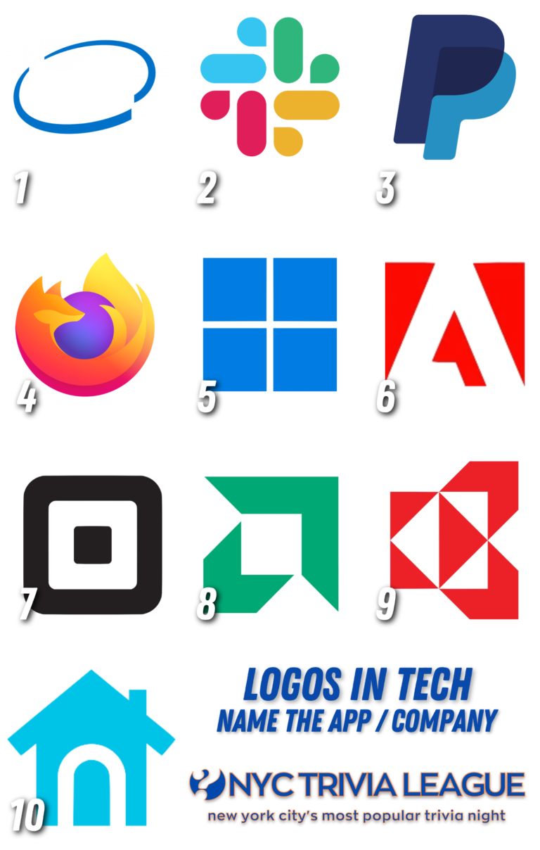 Creative Technology Names Tech Company Logos Quiz - NYC Trivia League