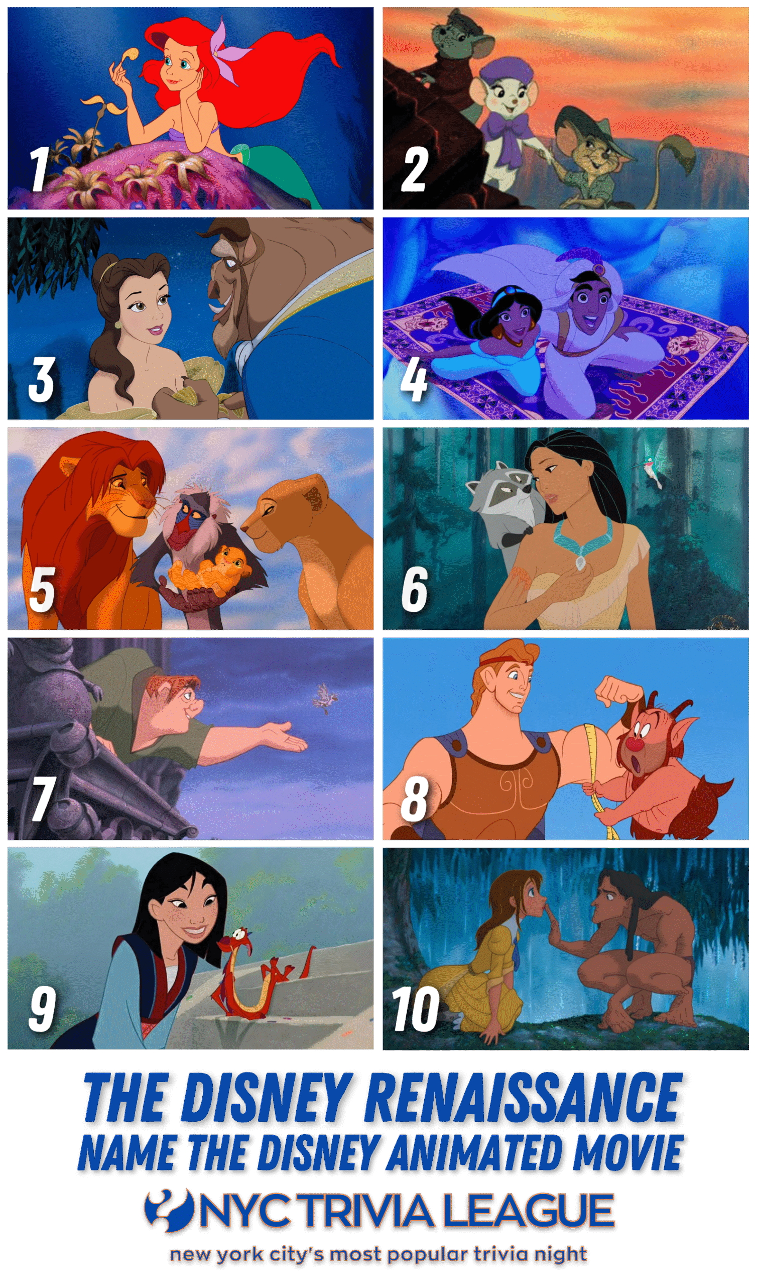 Picture Round — Disney Renaissance Movies – NYC Trivia League